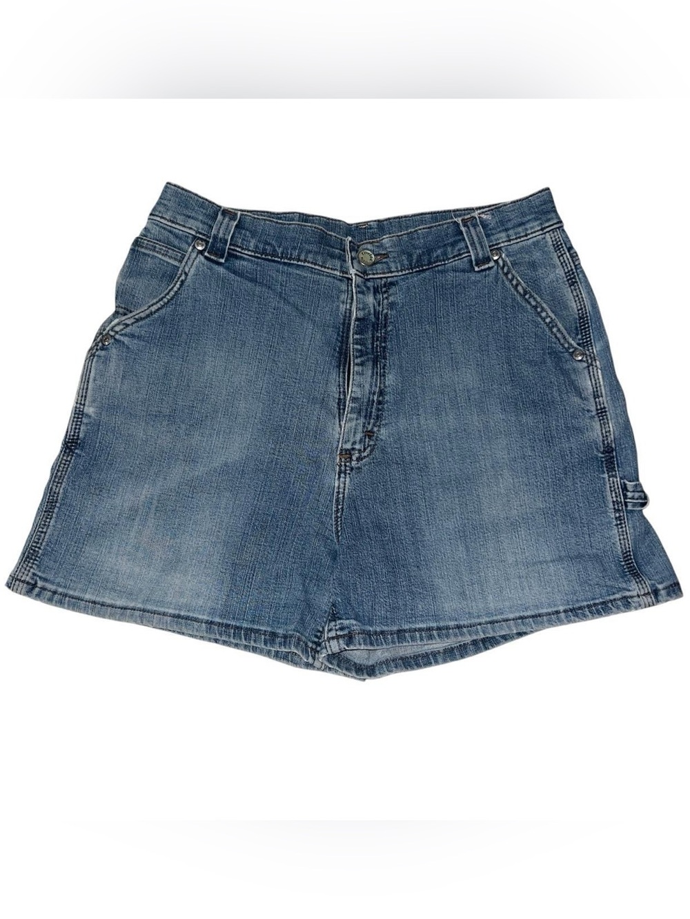 riveted Lee Vintage light wash Blue denim shorts.